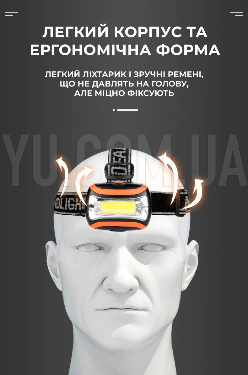 Налобний ліхтарик BL 2016 COB ліхтарик на батарейках Налобний ліхтарик BL 2016 COB ліхтарик на батарейках